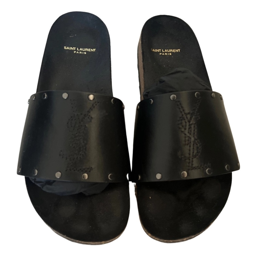 YSL Yves Saint Laurent leather slides/sandals AUTHENTIC AND LIKE NEW